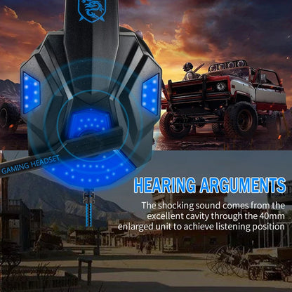 Radiance Pro Wired Gaming Headphones – LED Light & Stereo Sound for PC & Console