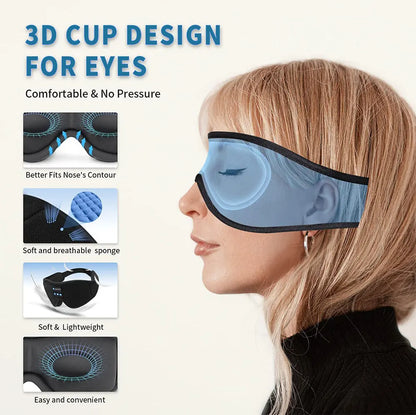 DreamSync Bluetooth Sleep Mask – 3D Eye Mask with HD Speakers for Restful Nights