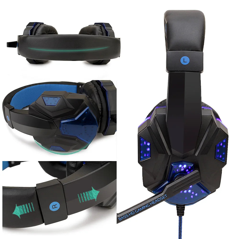 Radiance Pro Wired Gaming Headphones – LED Light & Stereo Sound for PC & Console