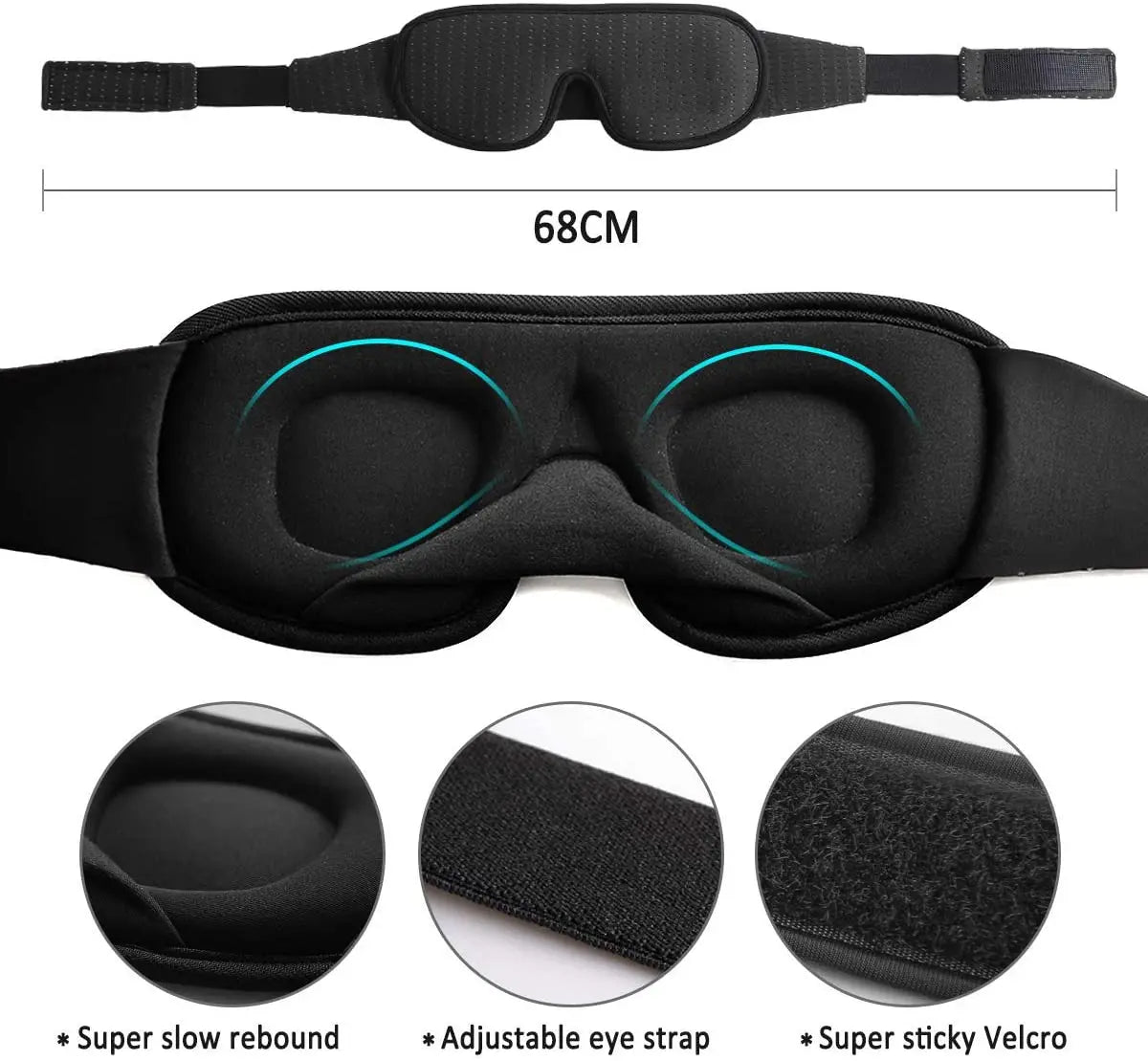 SilentNight 3D Eye Mask – Soft Padded Blindfold for Perfect Rest