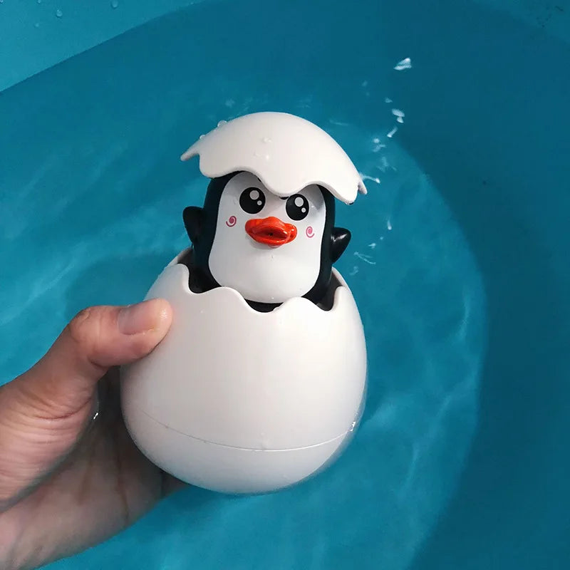 Egg Sprinkler Bath Toys – Adorable Duck and Penguin Water Spray for Kids