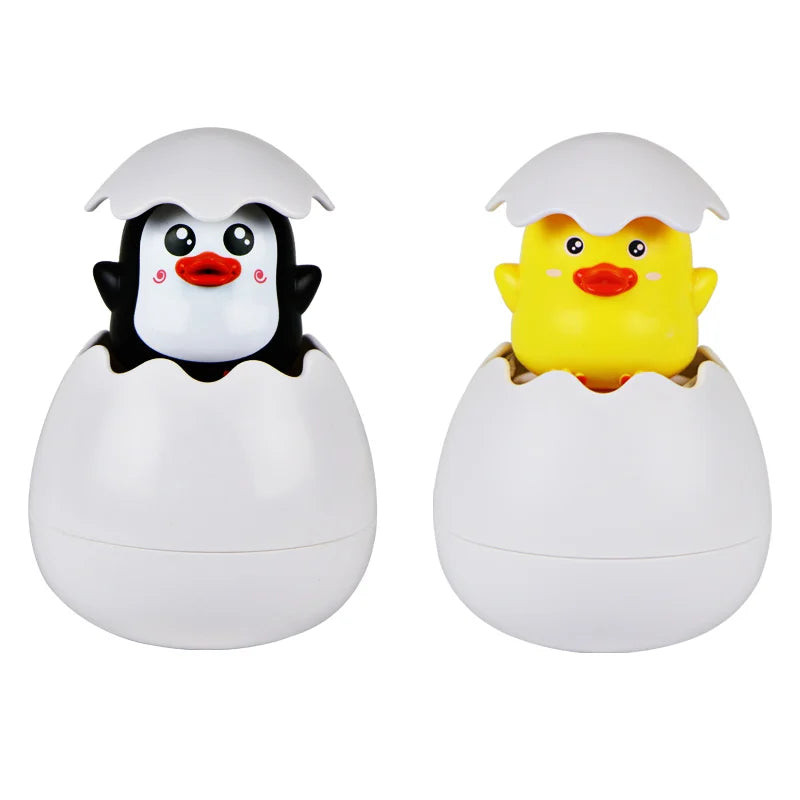 Egg Sprinkler Bath Toys – Adorable Duck and Penguin Water Spray for Kids