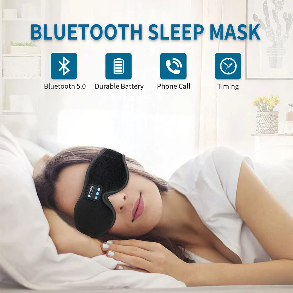 DreamSync Bluetooth Sleep Mask – 3D Eye Mask with HD Speakers for Restful Nights