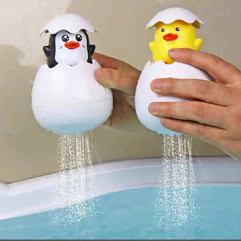 Egg Sprinkler Bath Toys – Adorable Duck and Penguin Water Spray for Kids