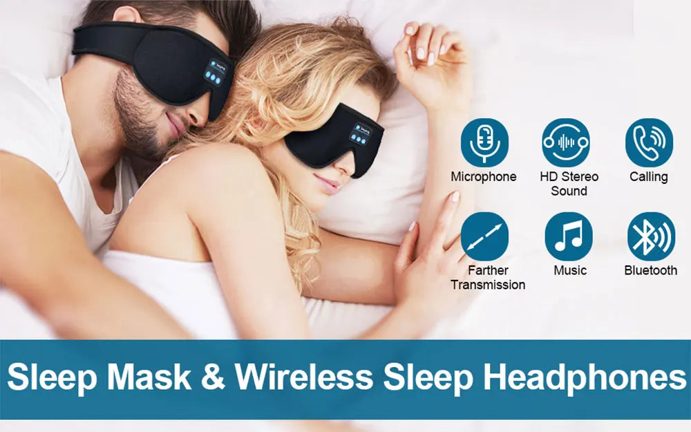 DreamSync Bluetooth Sleep Mask – 3D Eye Mask with HD Speakers for Restful Nights