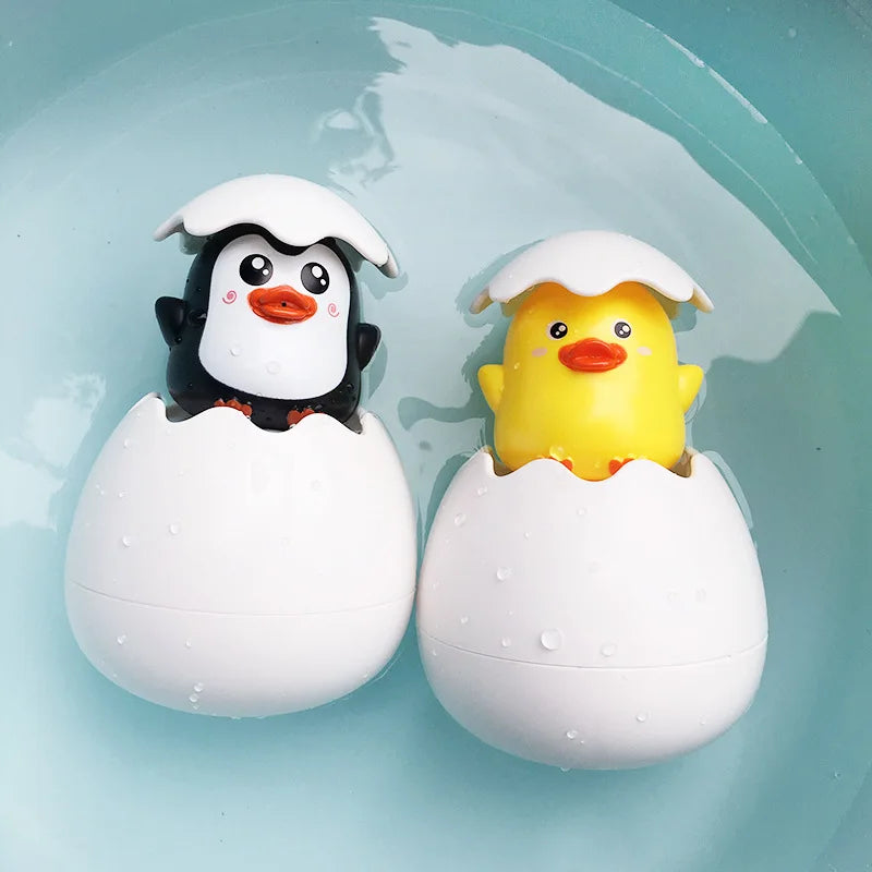 Egg Sprinkler Bath Toys – Adorable Duck and Penguin Water Spray for Kids