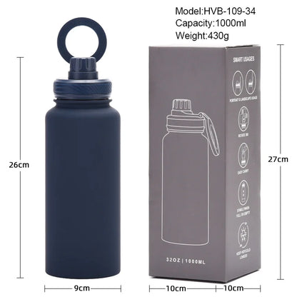 The MegaSip Sports Thermos – 1L Vacuum Flask with Handle & Straw