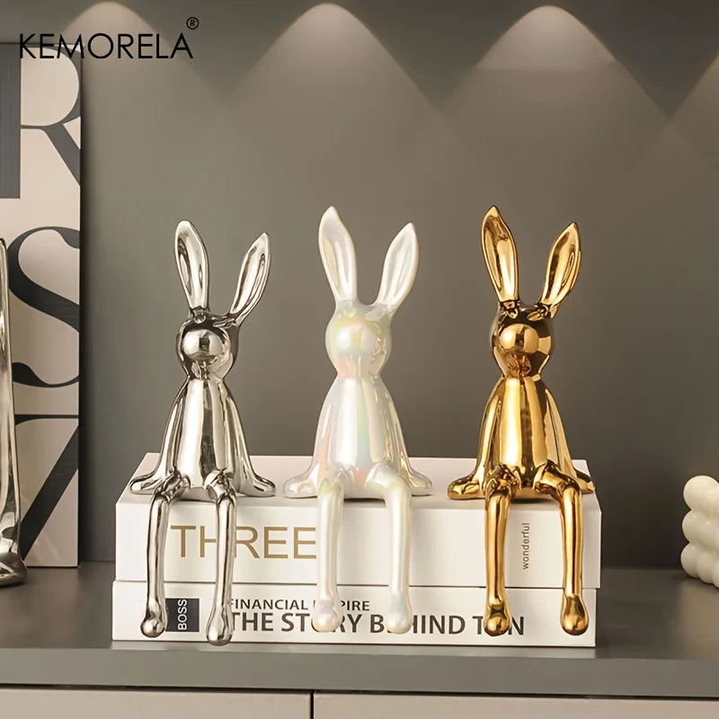 Artful Charm: High-End Sitting Rabbit Statue for Home Aesthetics