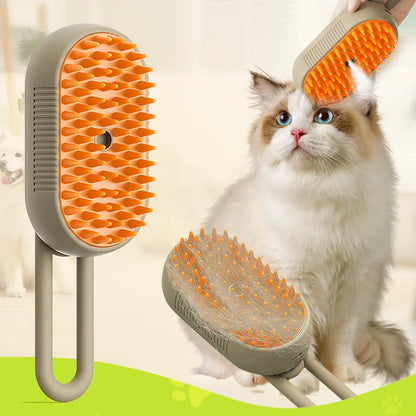 FurMist 3-in-1 Grooming Brush: Electric Steamer, Massager & Hair Remover