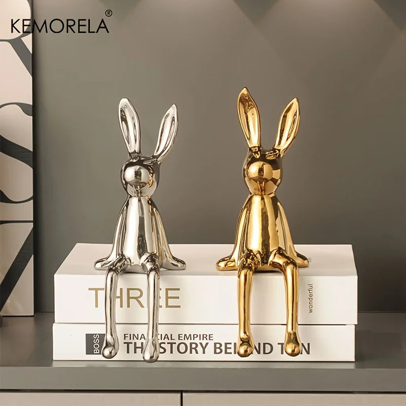 Artful Charm: High-End Sitting Rabbit Statue for Home Aesthetics