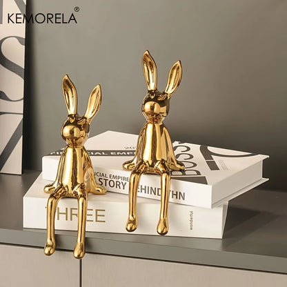 Artful Charm: High-End Sitting Rabbit Statue for Home Aesthetics