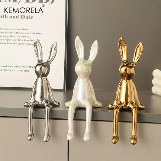 Artful Charm: High-End Sitting Rabbit Statue for Home Aesthetics