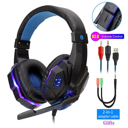 Radiance Pro Wired Gaming Headphones – LED Light & Stereo Sound for PC & Console