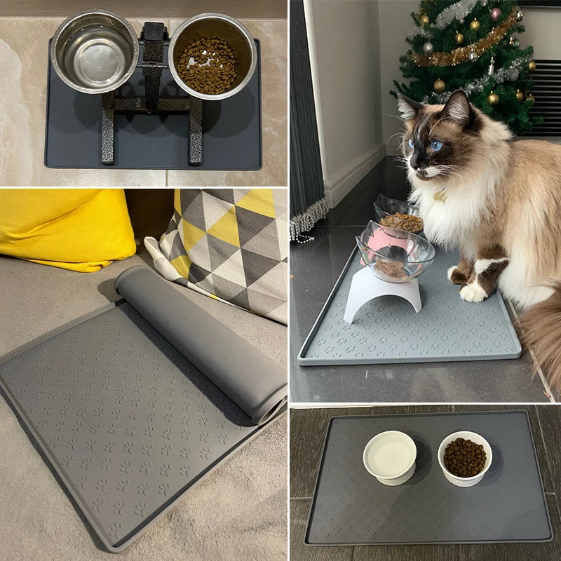 PurrfectPlate Feeding Mat: Waterproof, Anti-Slip Pet Bowl Pad for Tidy Mealtimes