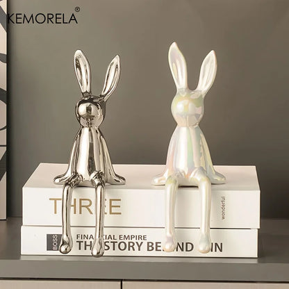 Artful Charm: High-End Sitting Rabbit Statue for Home Aesthetics