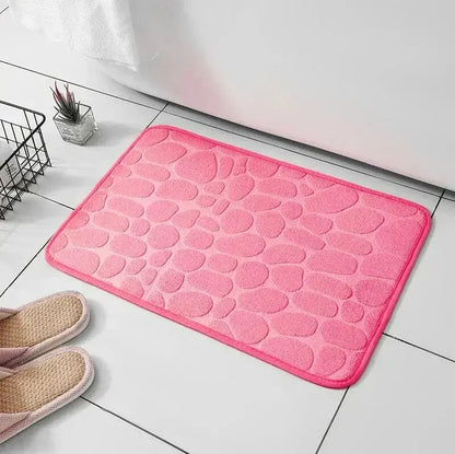 Embossed Velvet Bathroom Non-Slip  Rug