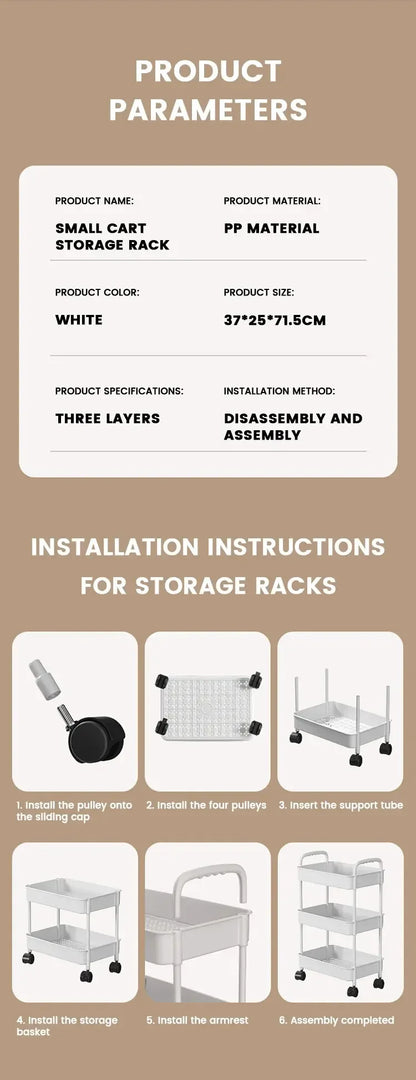 EasyRoll Compact Storage Cart – Mobile Organiser for Any Room