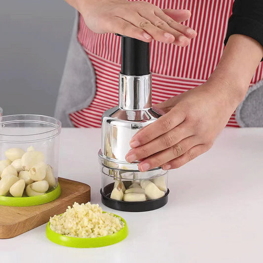 HandyChop Stainless Steel Food Crusher – All-in-One Onion Chopper & Garlic Press