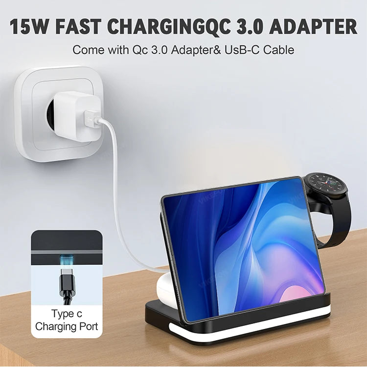 FusionCharge Station – 6-in-1 Fast Wireless Charging Dock